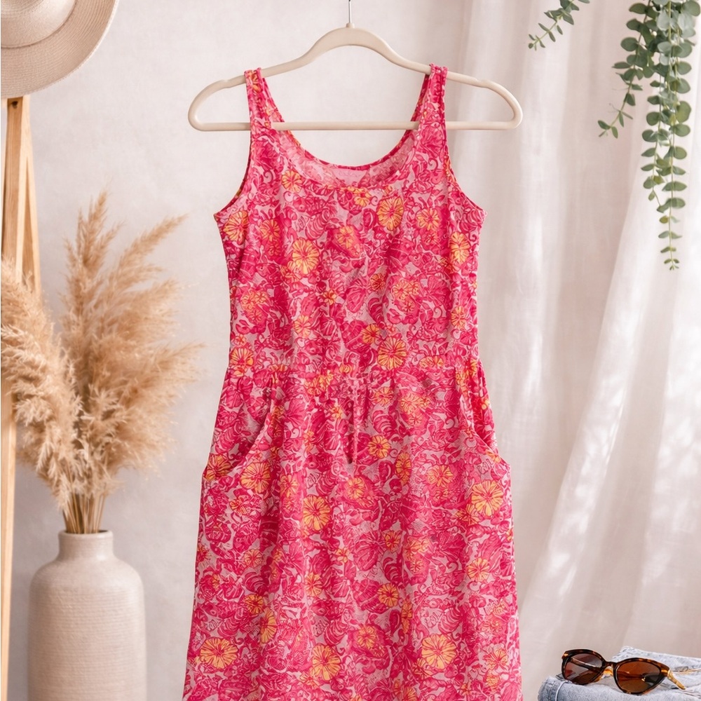 Lilly Pulitzer Pink Floral Sleeveless Dress Women’s Small Summer Resort